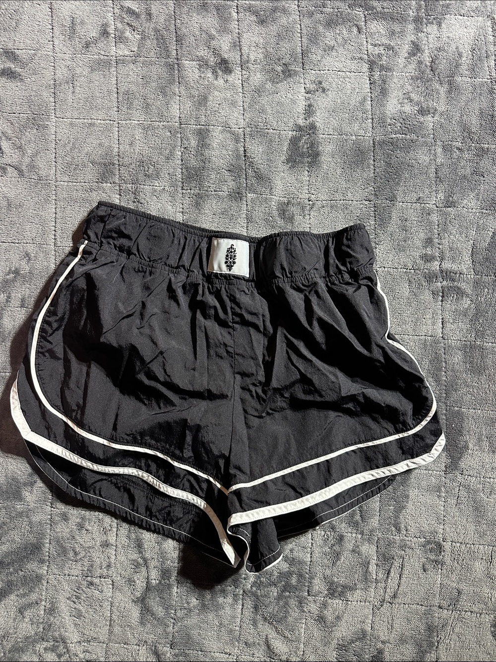 Free People Black Women's Running Shorts with White Trim